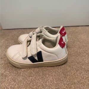 Veja Kids Sneakers in White, Navy, and Red